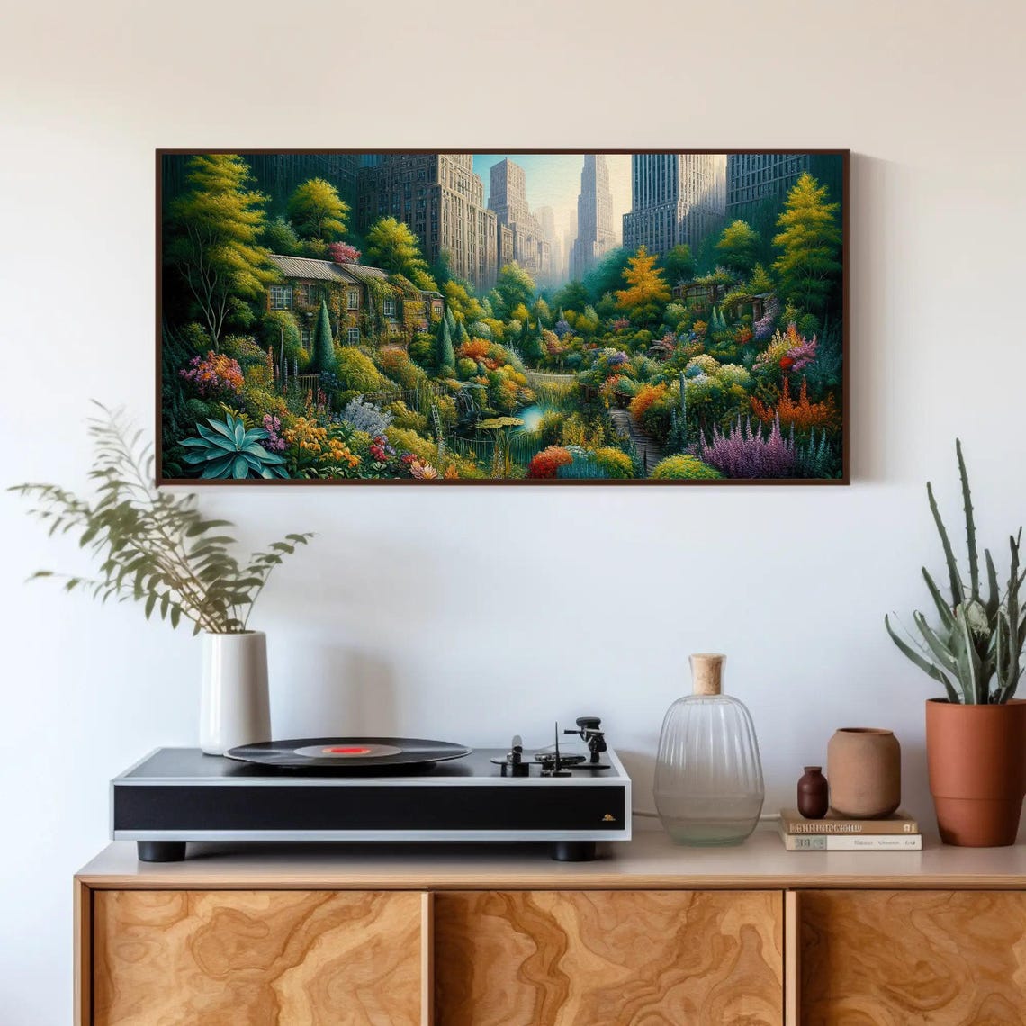 Dystopian City Reclaimed By A Garden Urban Jungle Art Poster - Image 4