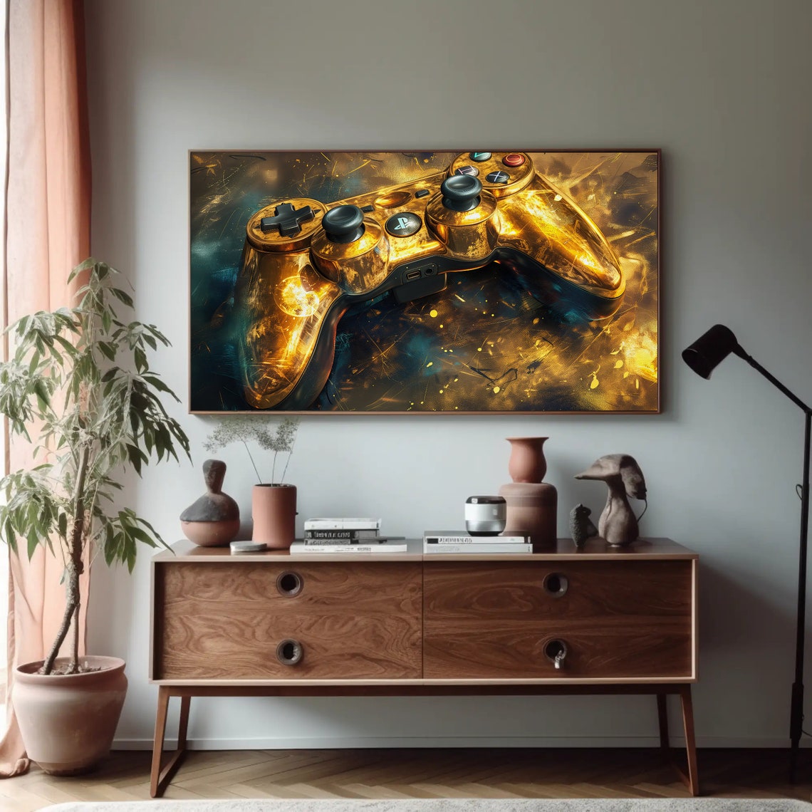 Golden Game Controller Luxury Style Gamer Room Decor Art Poster - Image 5