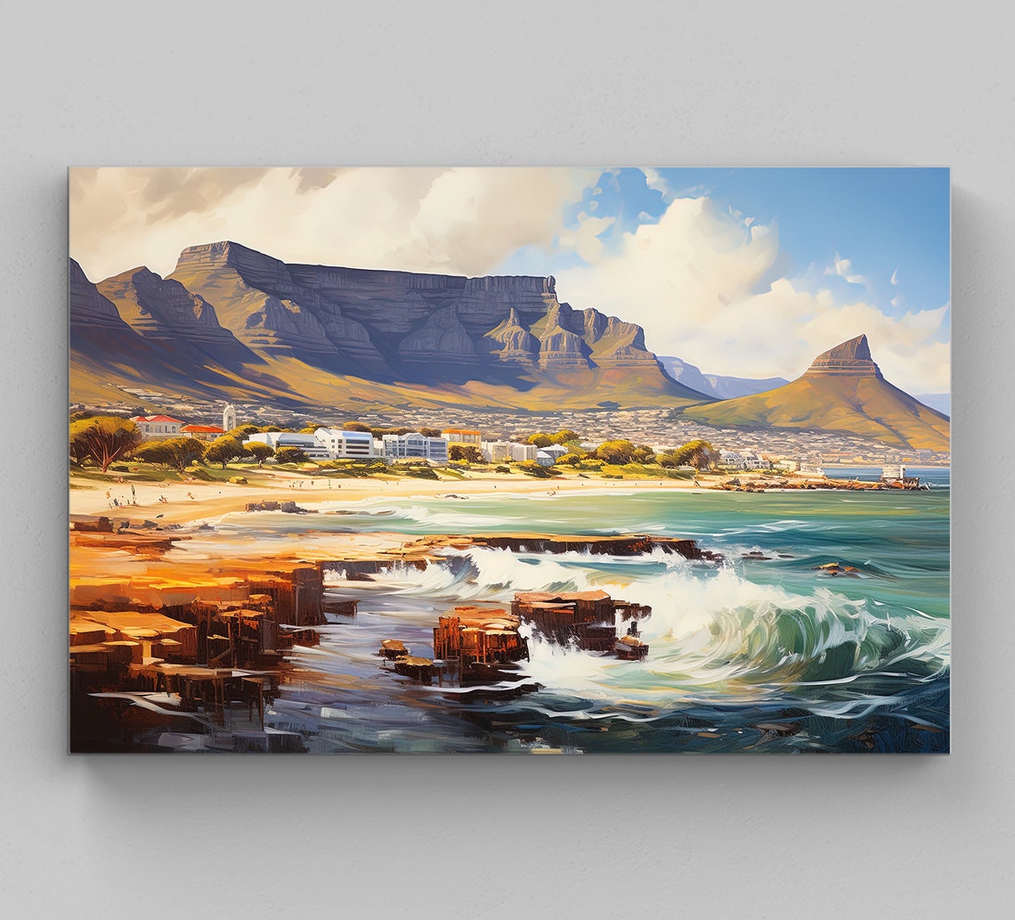 Cape Town South Africa Print Capetown Artwork South Africa Travel Poster Cape Town South Africa Wall Art Print Cape Town Art
