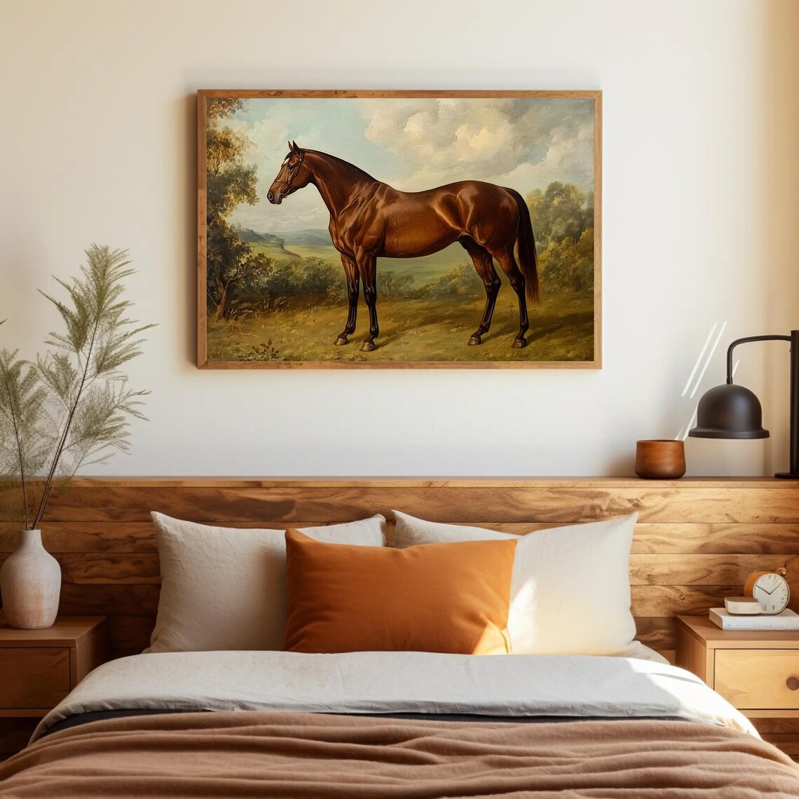 Vintage Horses, Equestrian Oil-Painting Art Print - Image 3