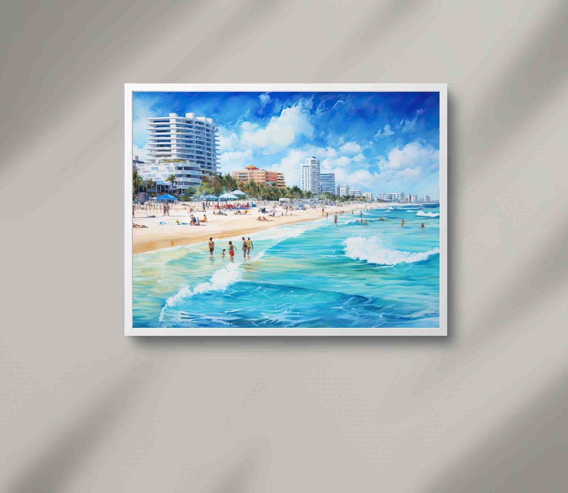 Cancun Beach Resort Coastline With Sparkling Turquoise Waves Poster - Image 2