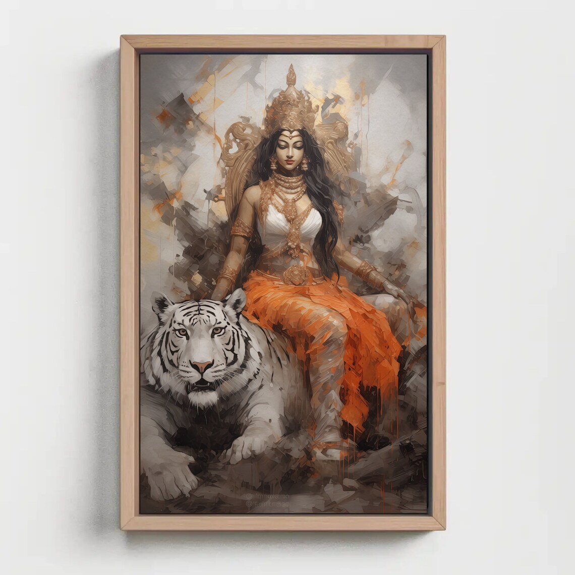 Goddess Durga Indian Religious Art Print