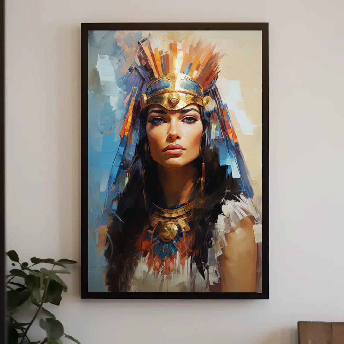 Cleopatra Egyptian Queen Abstract Portrait Painting Art Poster