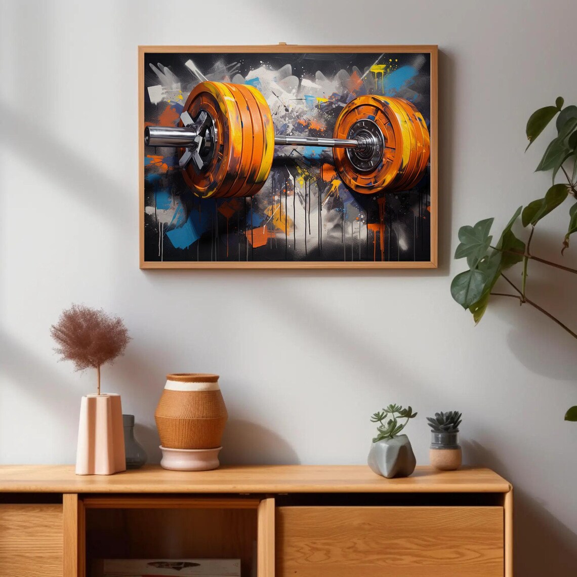 Graffiti Gym Motivational Fitness Barbell Poster - Image 5