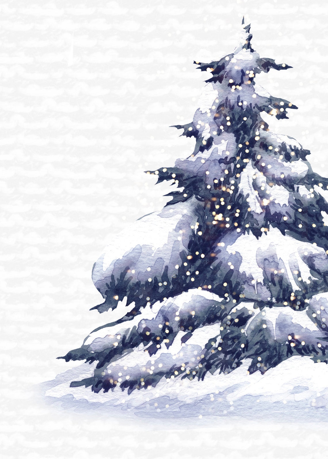 Blue Christmas Snow Covered Pine Trees Winter Wonderland Poster - Image 2