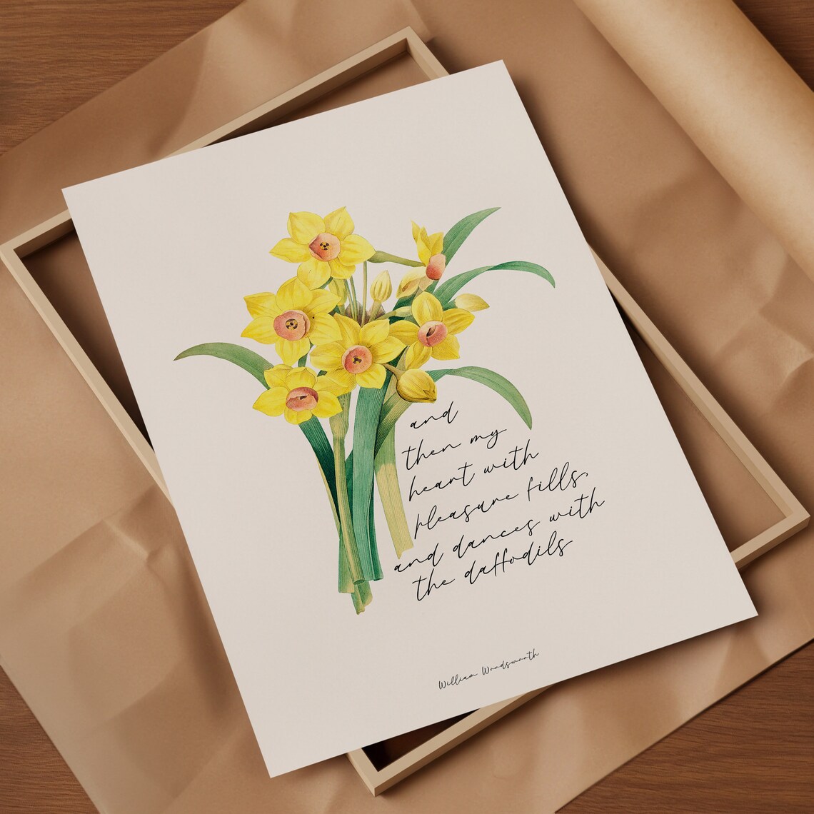 Daffodils Poem Print, William Wordsworth Spring Flowers - Image 2
