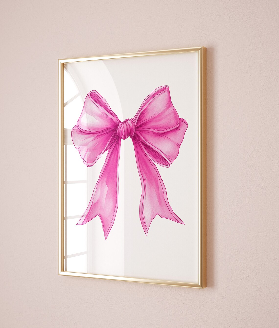 Pink Bow Print, Coquette Aesthetic Poster