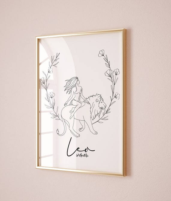 Leo Wall Art Leo Gifts Leo Sign Leo Zodiac Sign Leo Birthday Gift Star Sign Astrology Print Gifts Wall Art