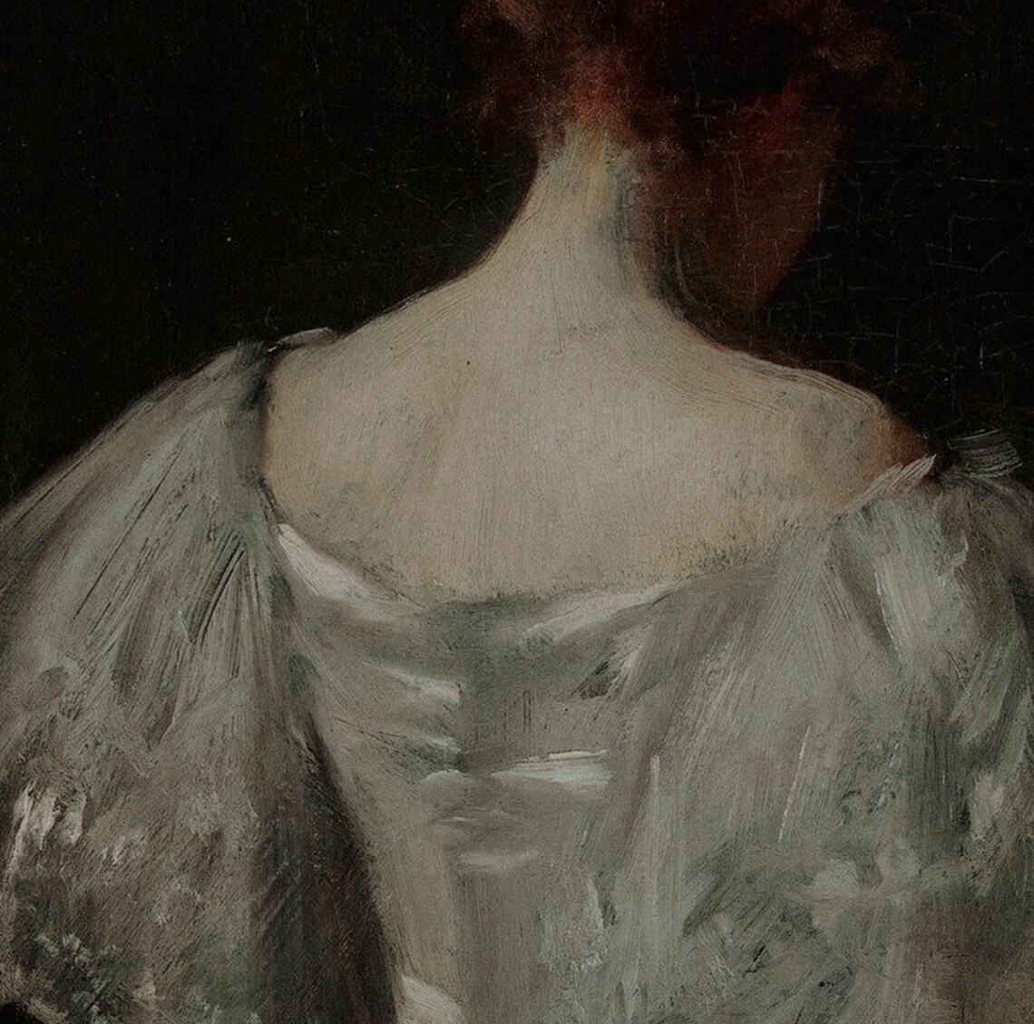 Victorian Woman in White Dress, Vintage Art Print - Image 2