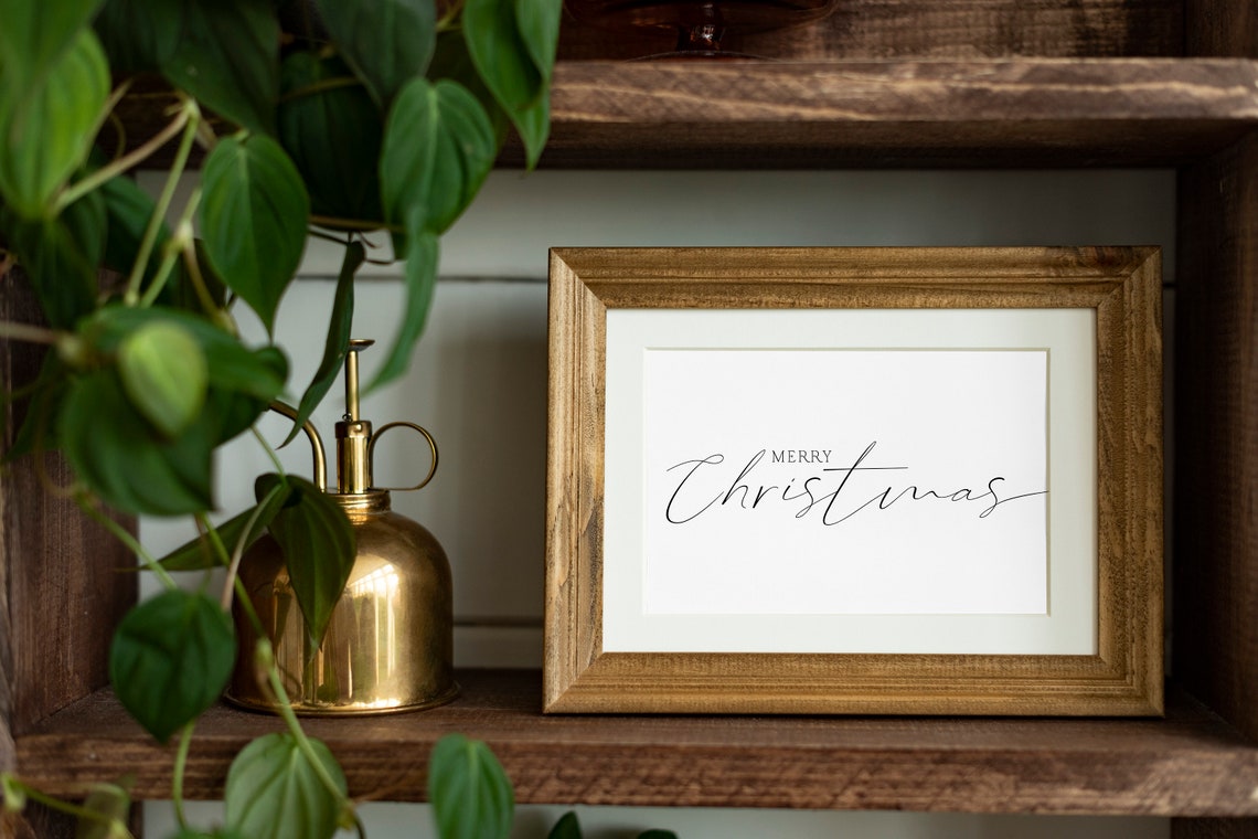 Elegant Merry Christmas Script Typography Holiday Season Poster - Image 2