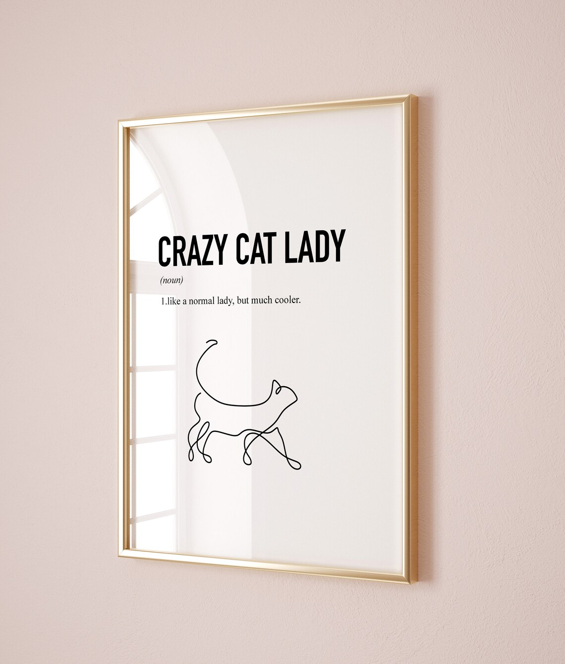 Crazy Cat Lady Definition Art Print, Cat Mom Gift