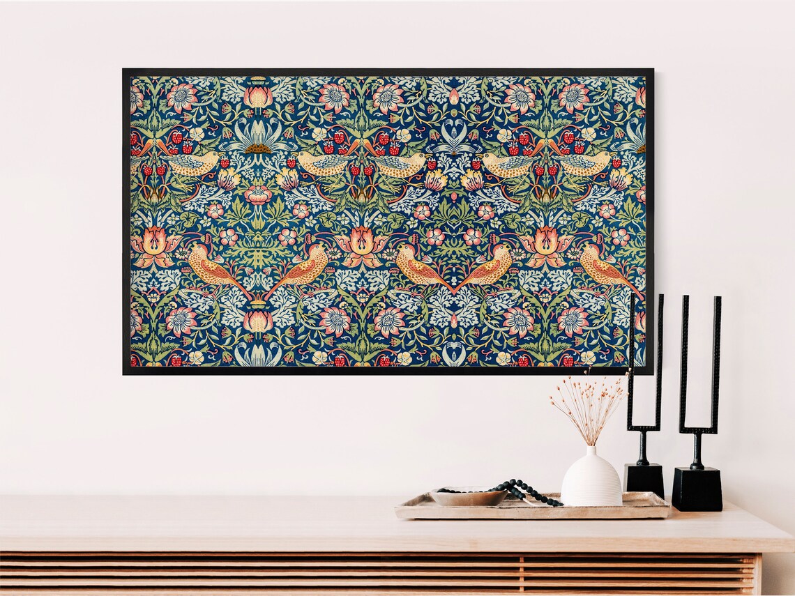 William Morris Strawberry Thief Vintage Floral Art Print