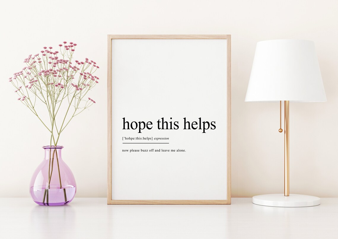 Funny Definition Print Hope This Helps Office Wall Decor Office Wall Art Home Office Wall Prints Wall Art - Image 2