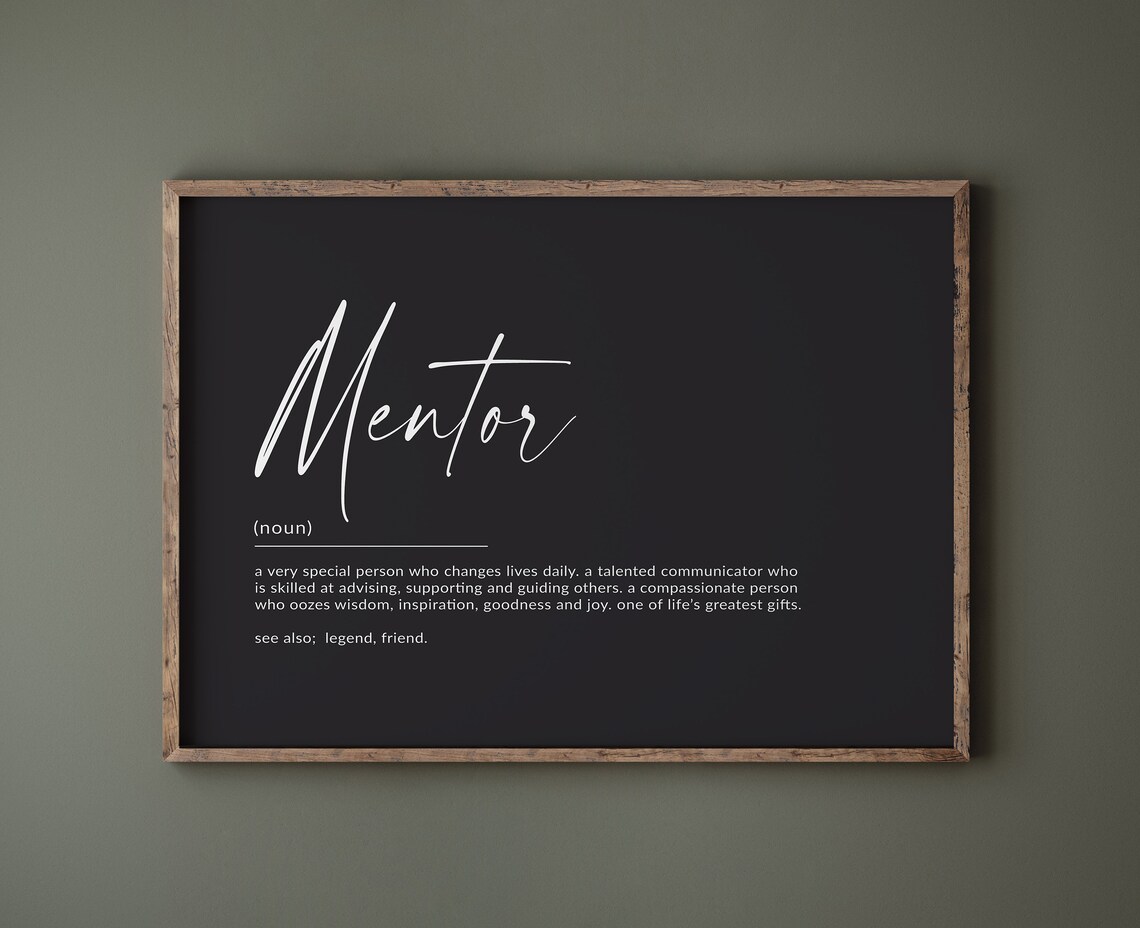 Mentor Definition Typography Art Print, Gift