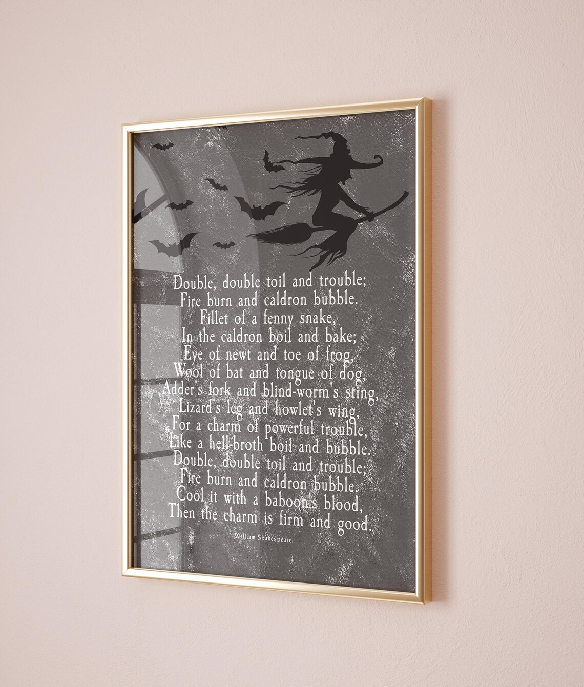 Double Double Poem Halloween Sign, Spooky Art Print