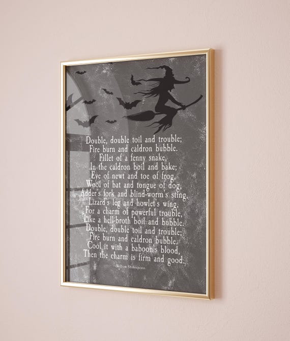 Double Double Poem Halloween Sign, Spooky Art Print