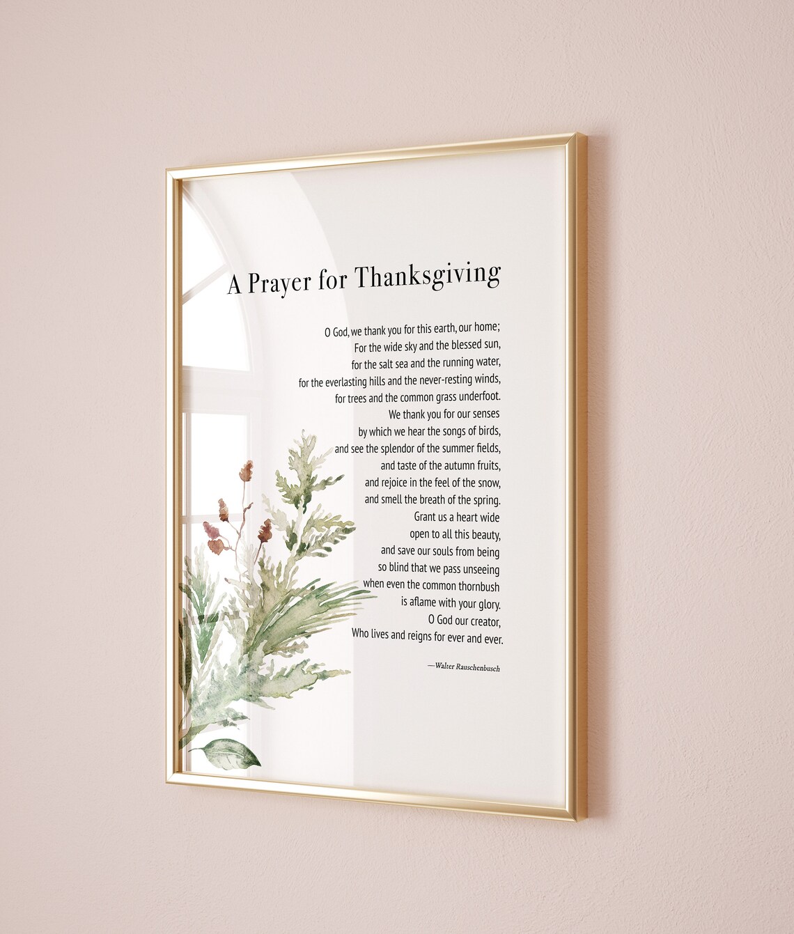 Thanksgiving Prayer Scripture Wall Art Print