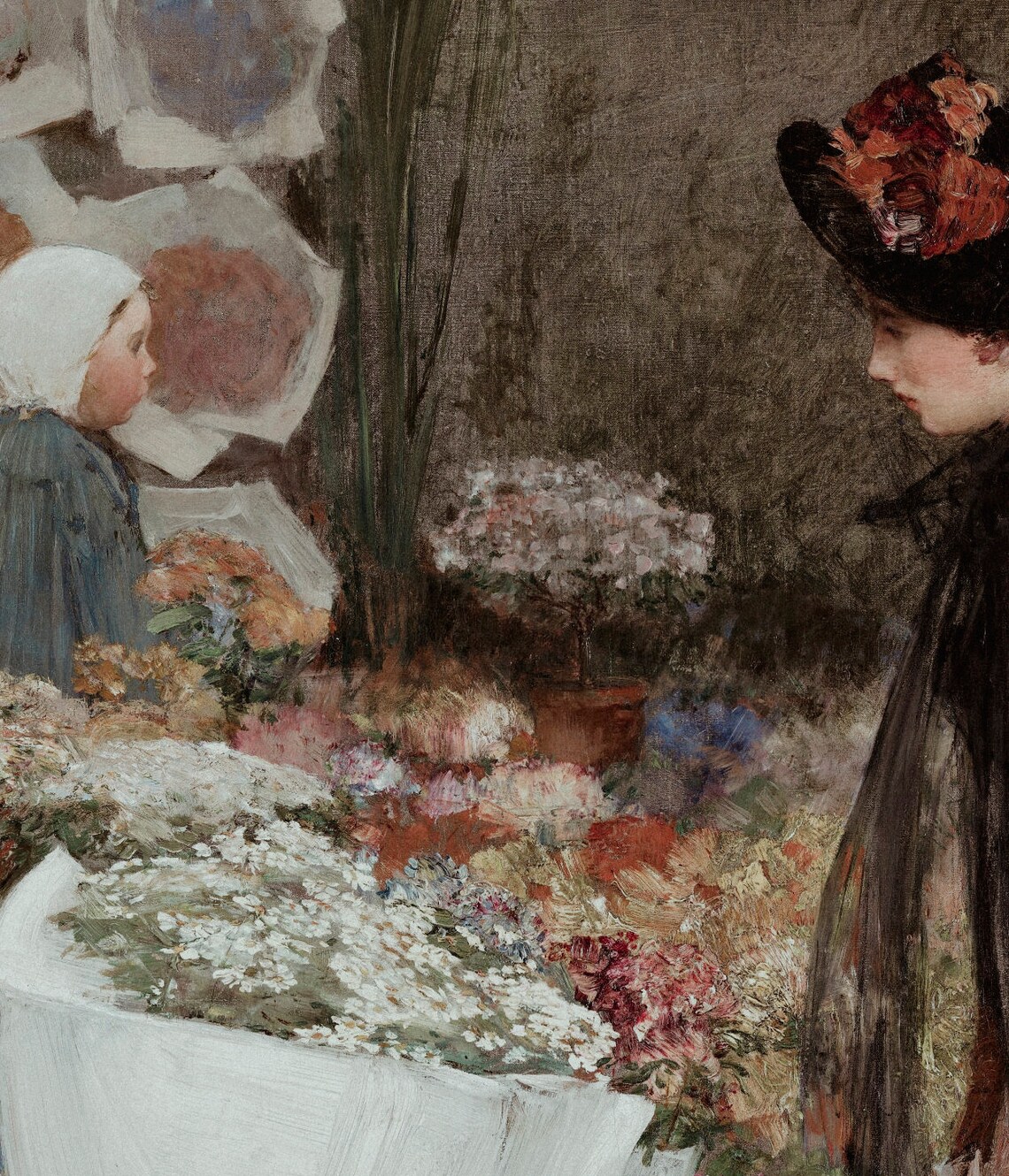 Vintage Paris Flower Market Antique Florist Street Scene Poster - Image 2