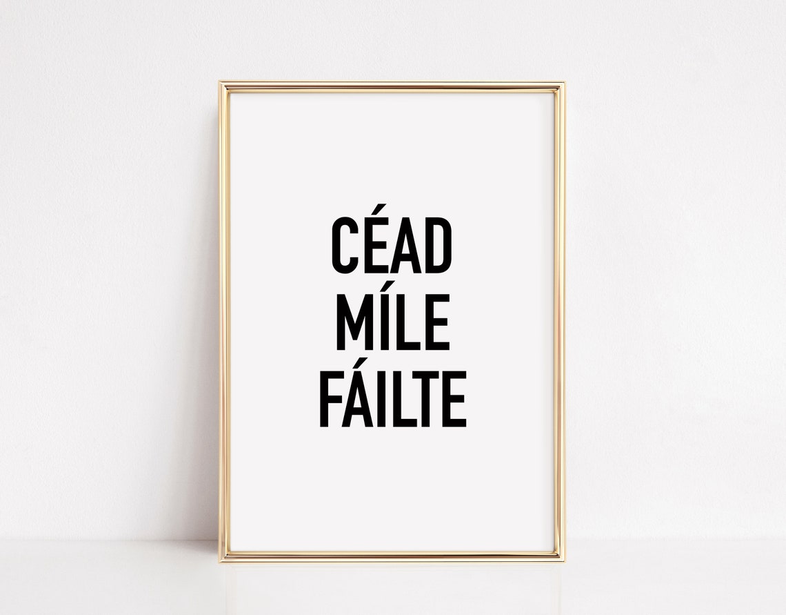 Céad Míle Fáilte Irish Welcome Blessing Typographic Wall Art