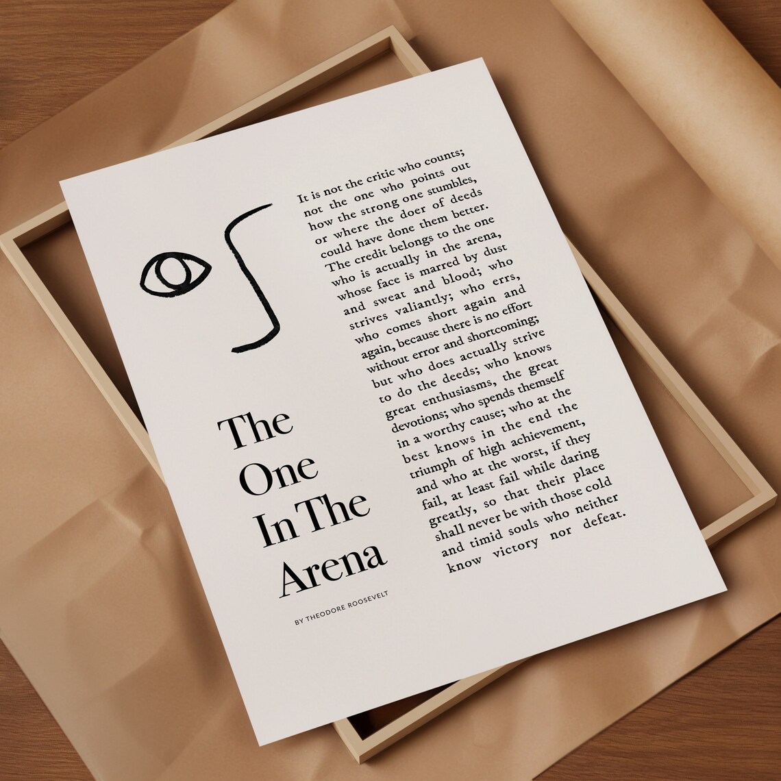 The Man In The Arena Daring Greatly Poster Print