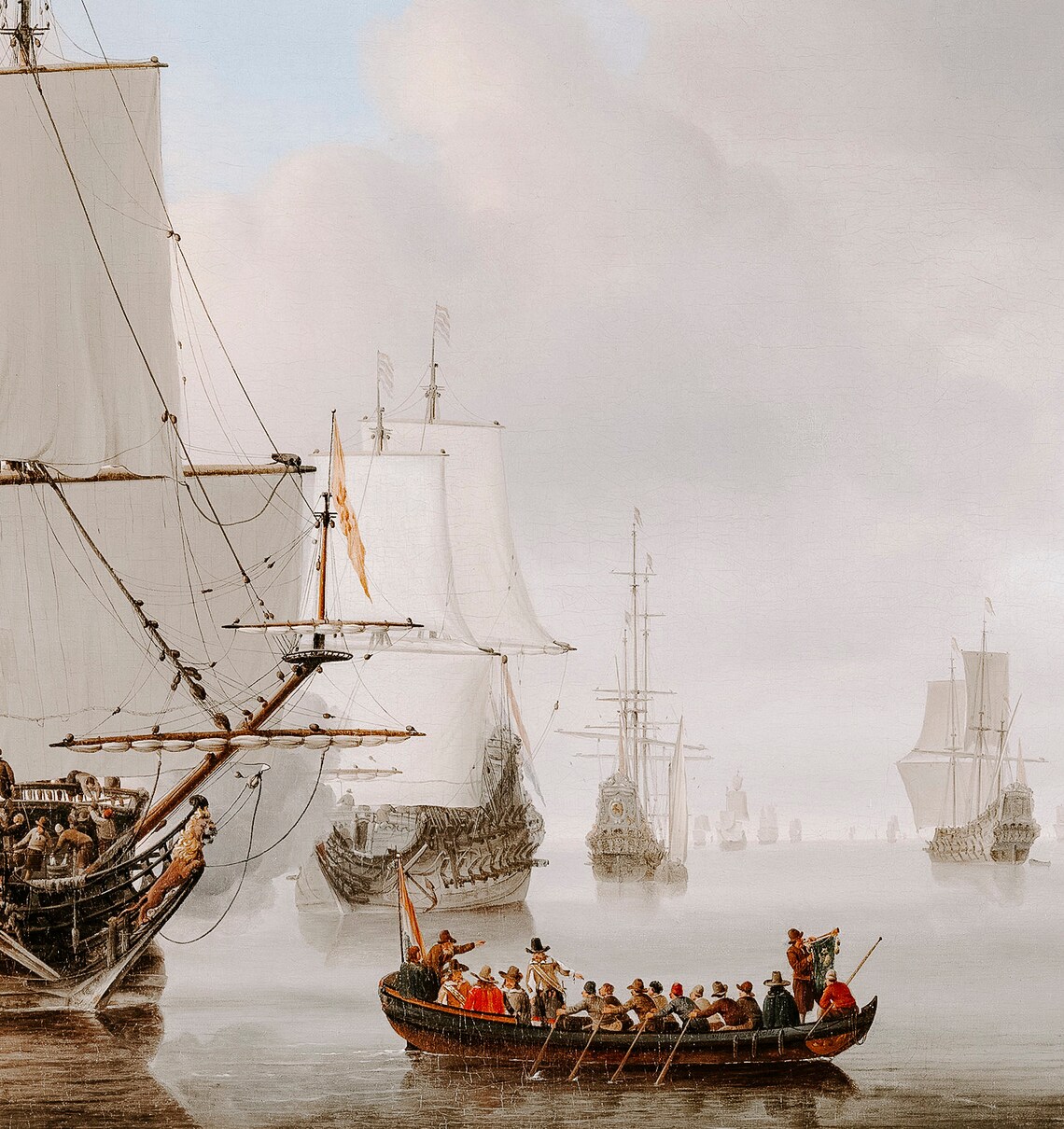 Vintage Coastal Tall Ships Seascape Art Print - Image 2