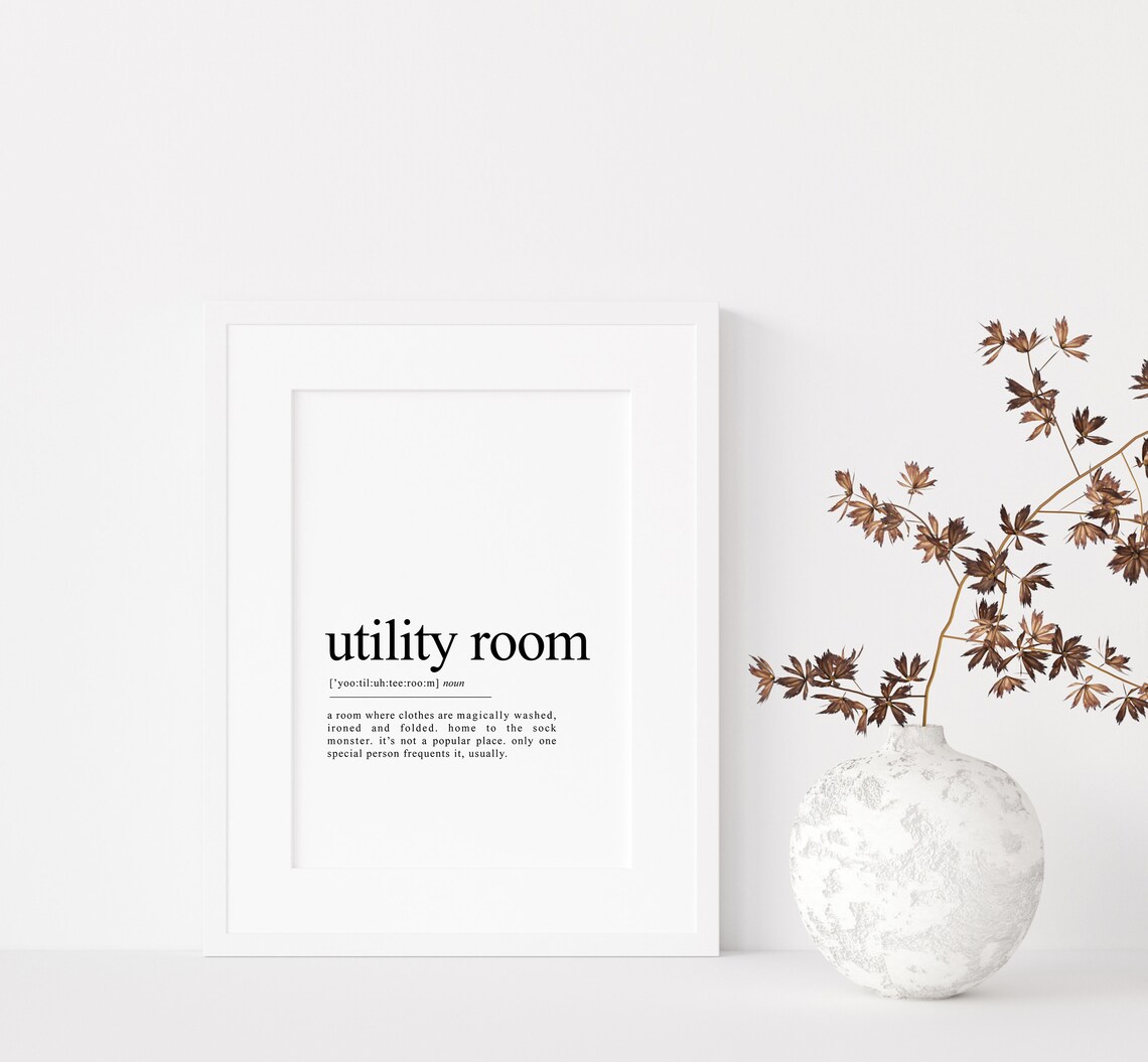 Utility Room Definition Dictionary Art, Laundry Room Sign - Image 2