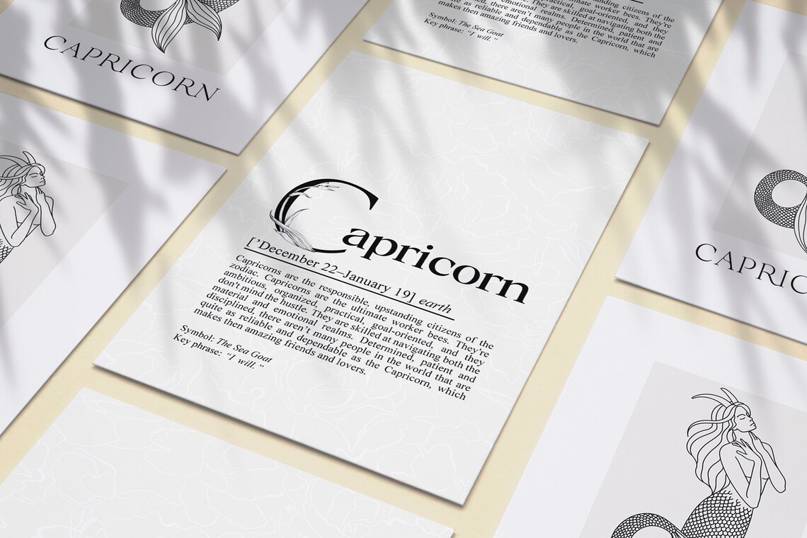 Capricorn Zodiac Definition Star Sign Astrology Birthday Poster - Image 2