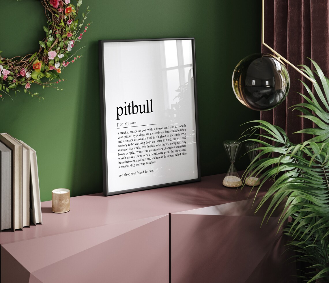 Pitbull Definition Print, Dog Dad Gift Poster - Image 2