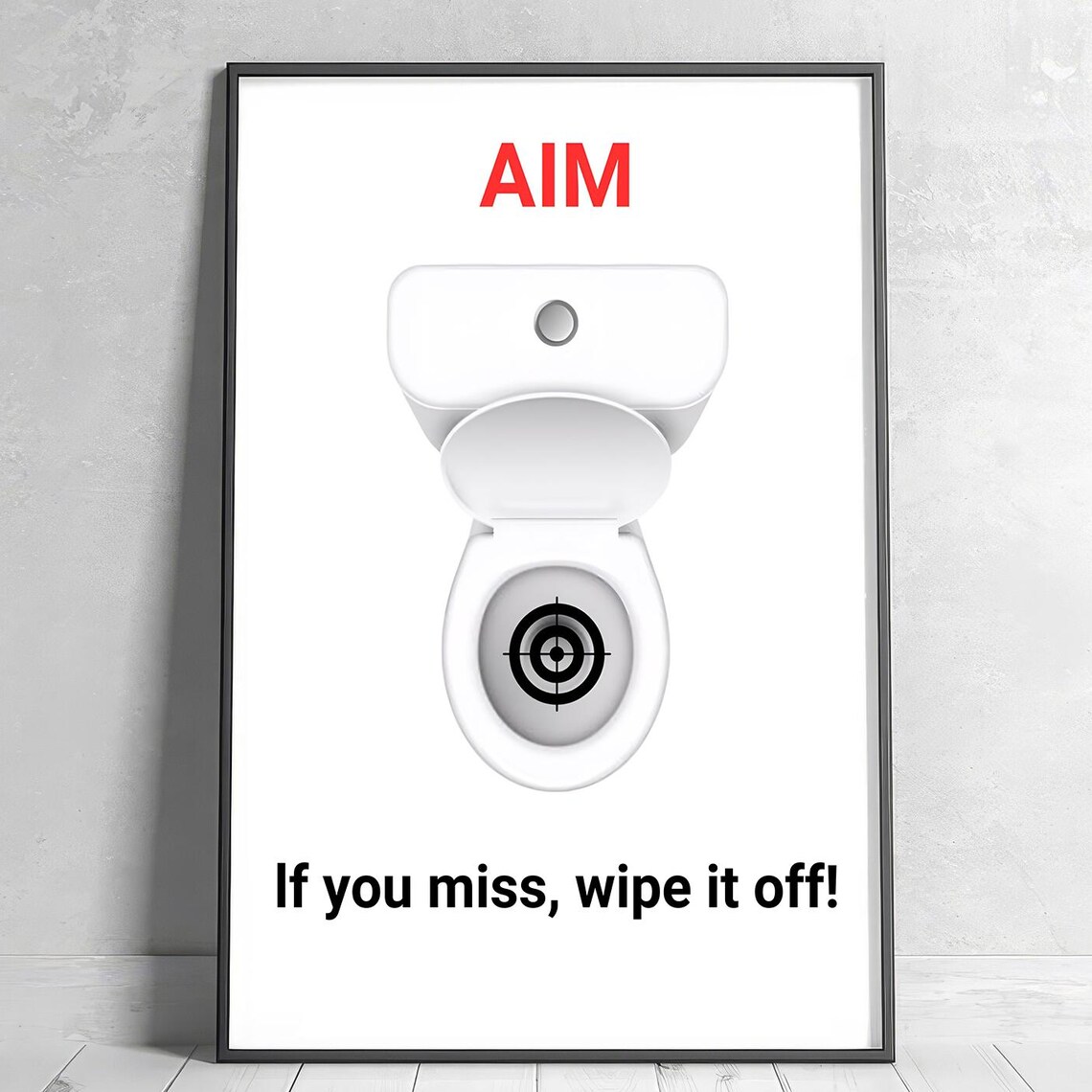 Funny Restroom Sign Aim, Funny Humor Poster