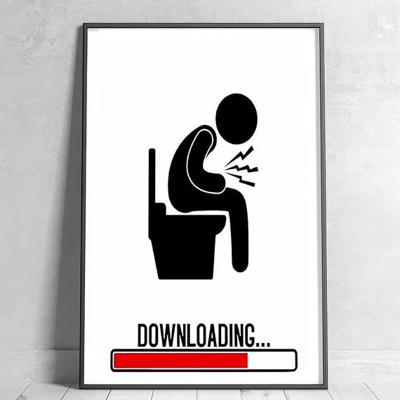 Funny Toilet Poster For Restroom Humor Decor Funny Office Art Unique Wall Decor For Restroom Funny Bathroom Print
