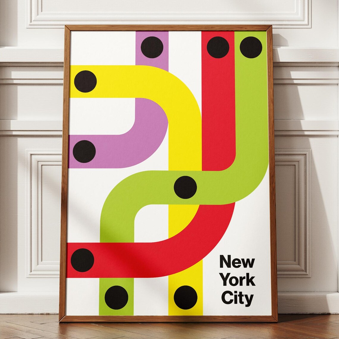 New York City Abstract Subway Map, Modern Travel Decor