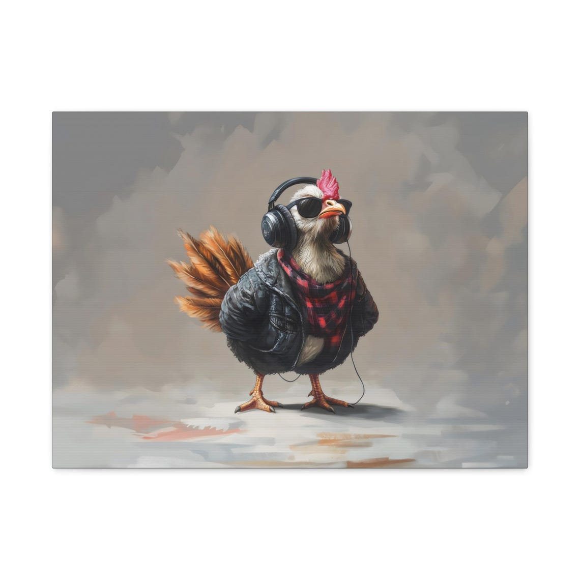 Hipster Chicken Maximalist Eclectic Victorian Print Bold Altered Party Portrait Fantasy Fun Colorful Renaissance Rustic Art - Image 2