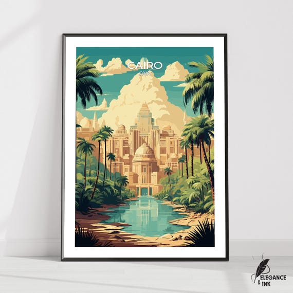 Cairo Printcairo Travel Postercairo Artworkcairo Canvascairo Wall Decorcairo Home Vintage Paintingcairo Egypt