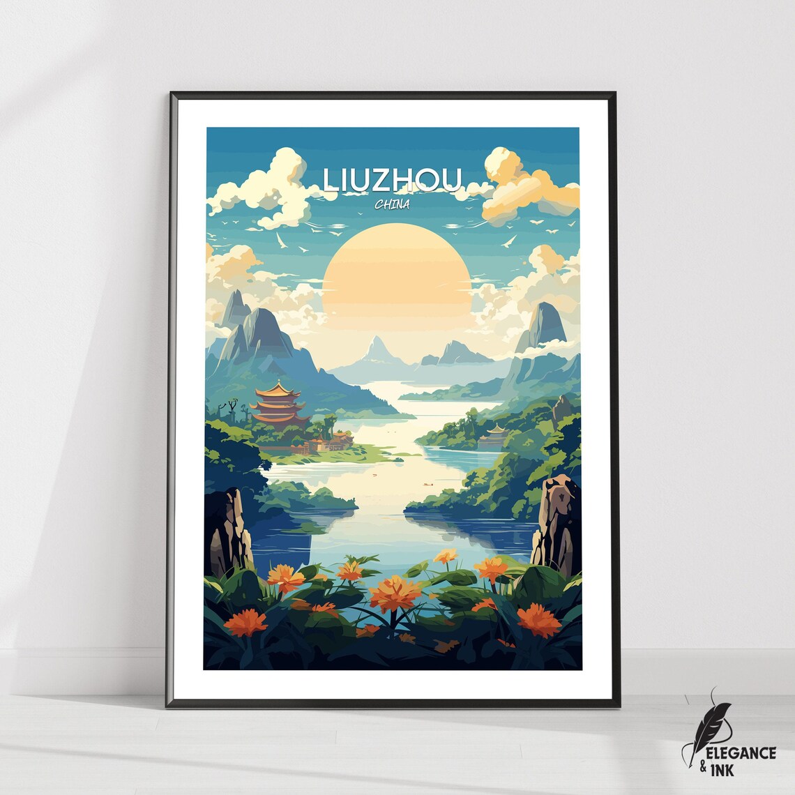 Liuzhou Printliuzhou Travel Posterliuzhou Artworkliuzhou Canvasliuzhou Wall Decorliuzhou Home Vintage Paintinggift Idea
