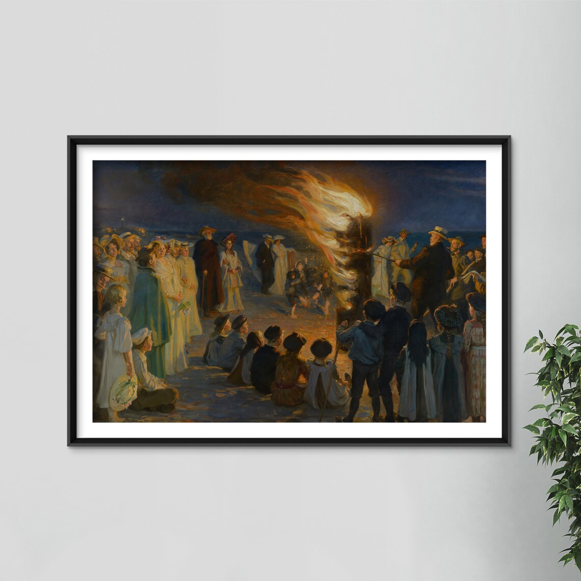 Kroyer Midsummer Bonfire on Skagen Beach, Art Print - Image 4