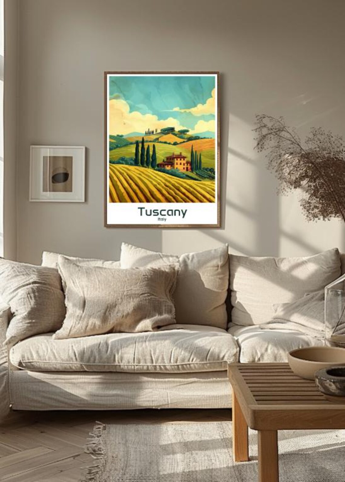 Tuscany Italy Rolling Hills Cypress Villa Vintage Travel Poster - Image 3