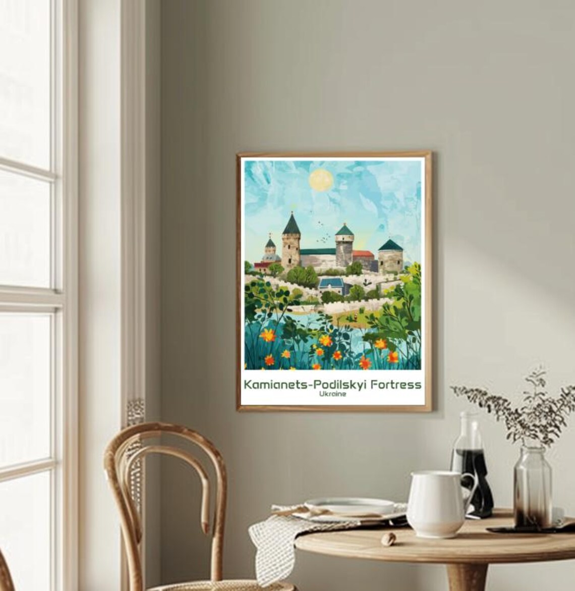 Kamianets Podilskyi Fortress Ukraine Castle Illustration Poster - Image 2
