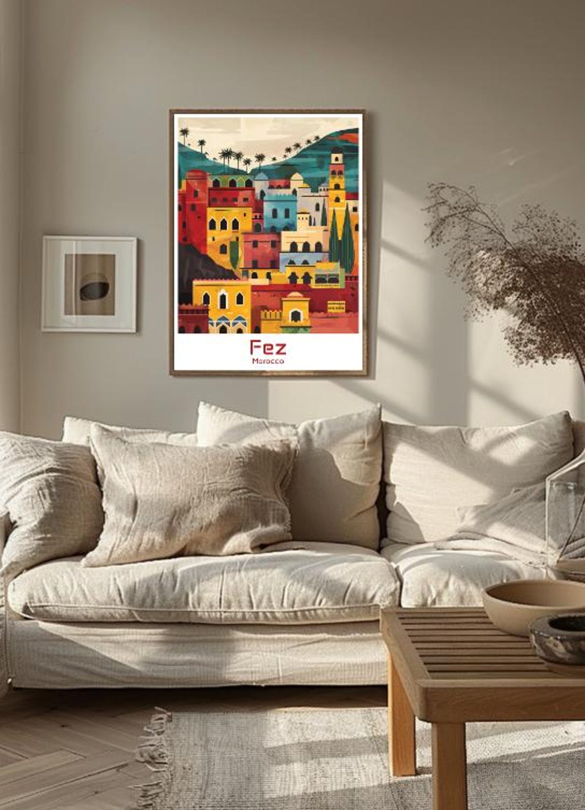 Fez Morocco Medina Colorful Old City Illustration Travel Poster - Image 3