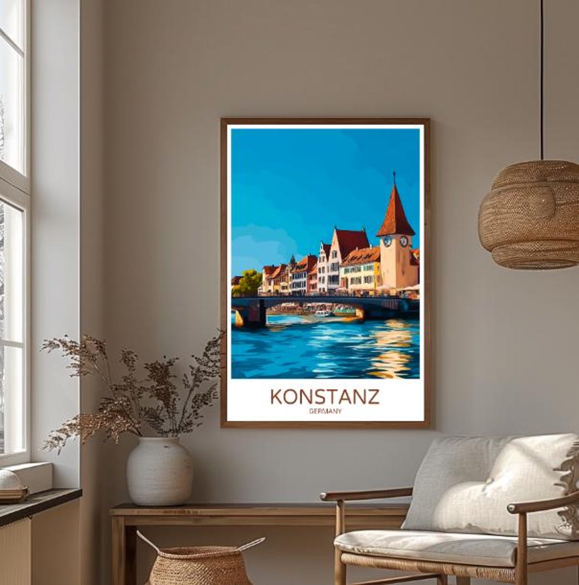 Konstanz Germany Lake Waterfront Clock Tower Old Town Poster - Image 3