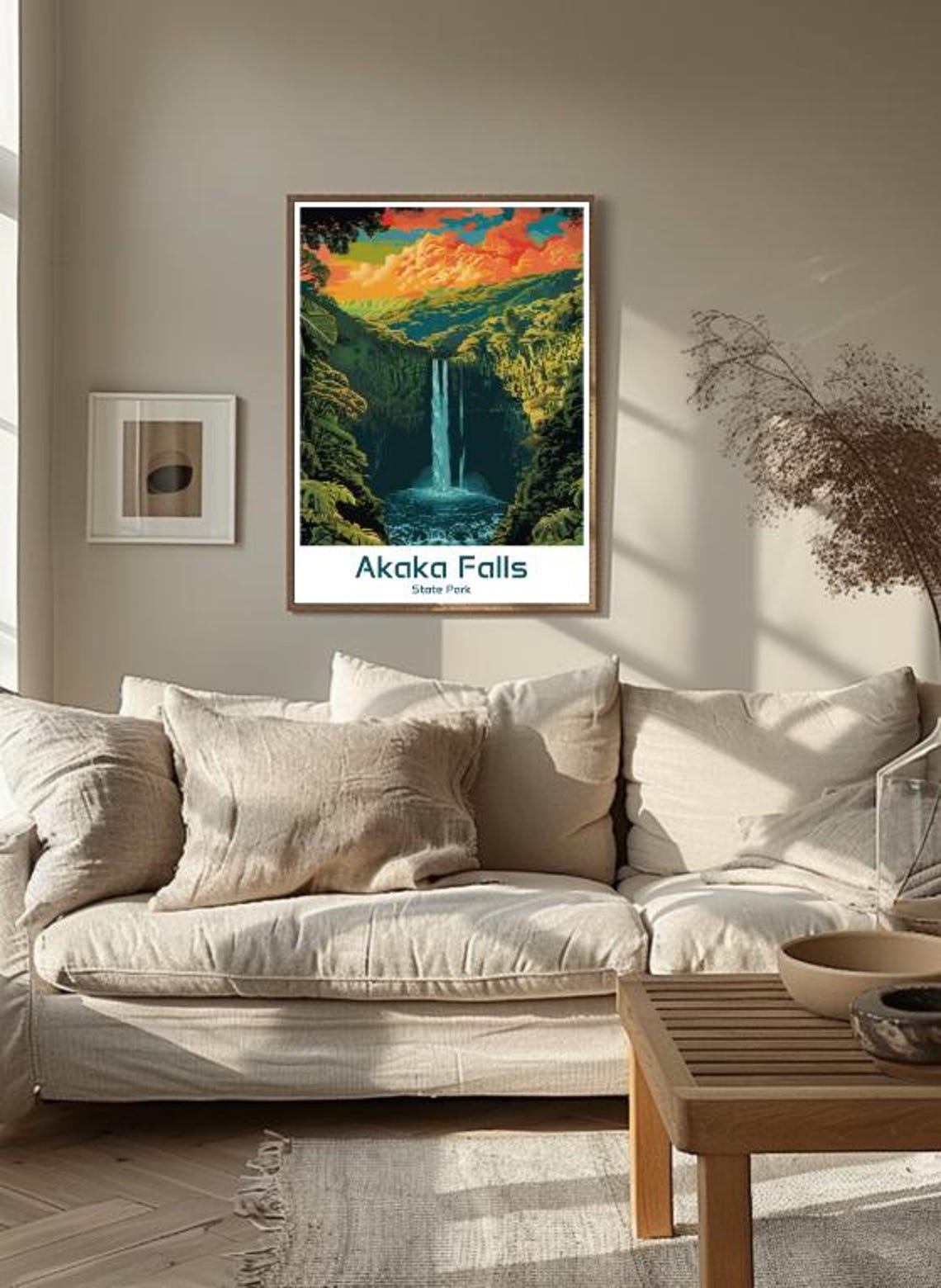 Akaka Falls State Park Towering Waterfall Jungle Sunset Poster - Image 3