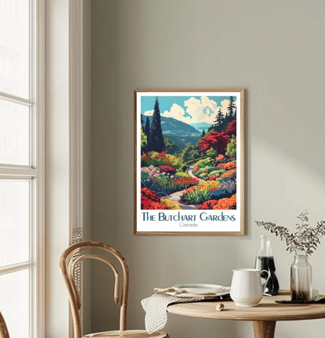 The Butchart Gardens Blooming Flower Path in Bright Sunlight Poster - Image 2