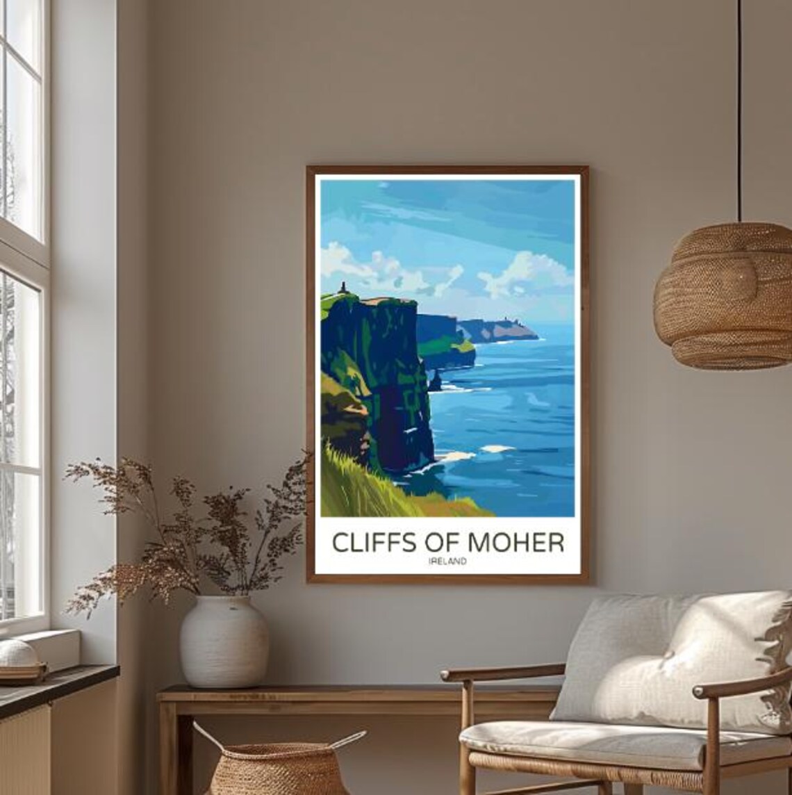 Cliffs Of Moher Ireland Travel Poster Dramatic Coastal Cliffs Art - Image 3