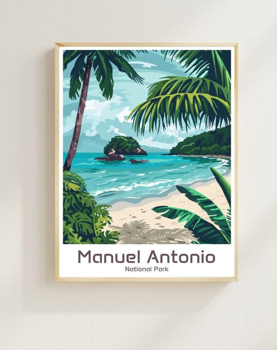 Manuel Antonio National Park Tropical Cove Palm Beach Poster