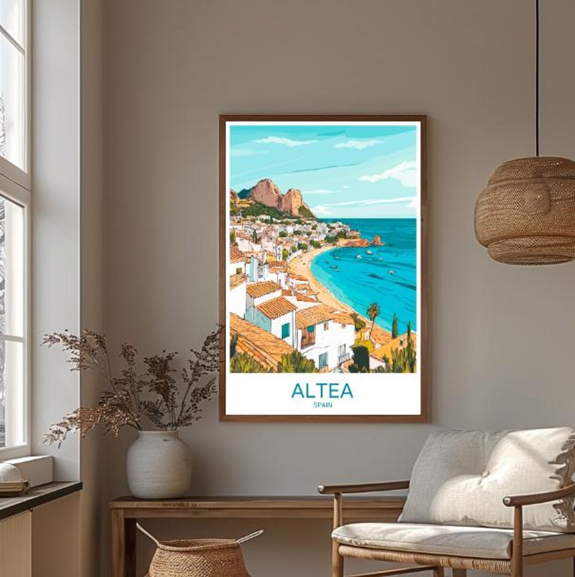 Altea Spain Mediterranean Coastal Village Turquoise Sea Poster - Image 3