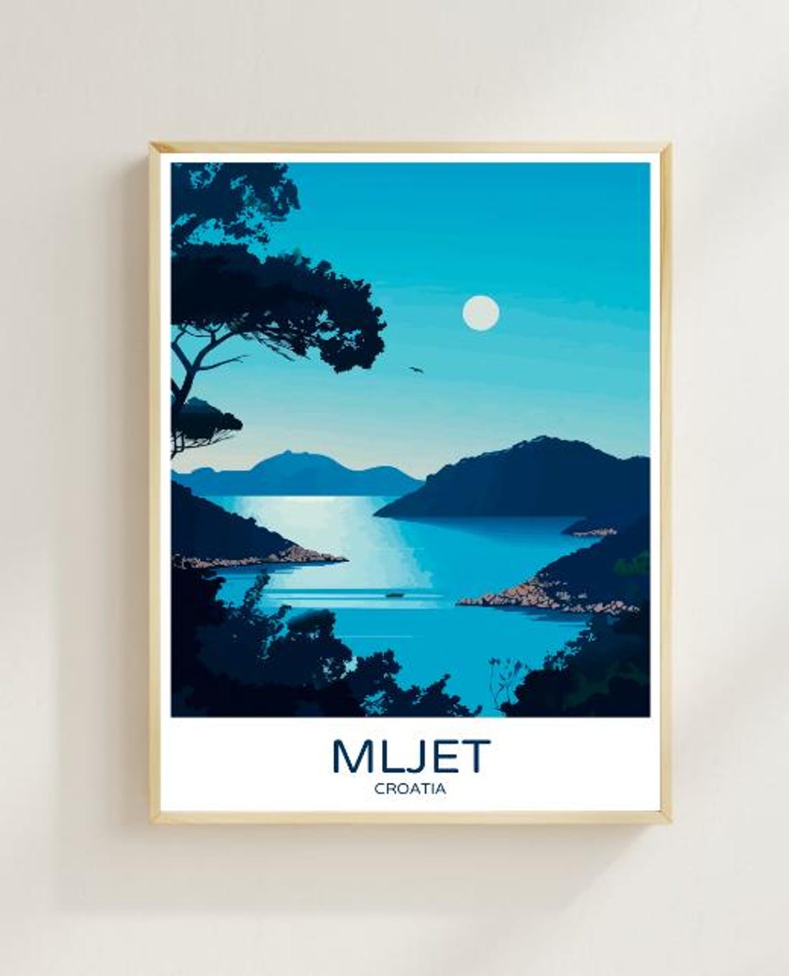 Mljet National Park Croatia Travel Poster Scenic Wall Art Of Lush Forests And Crystal Clear Lakes Croatia Travel Print Nature Decor
