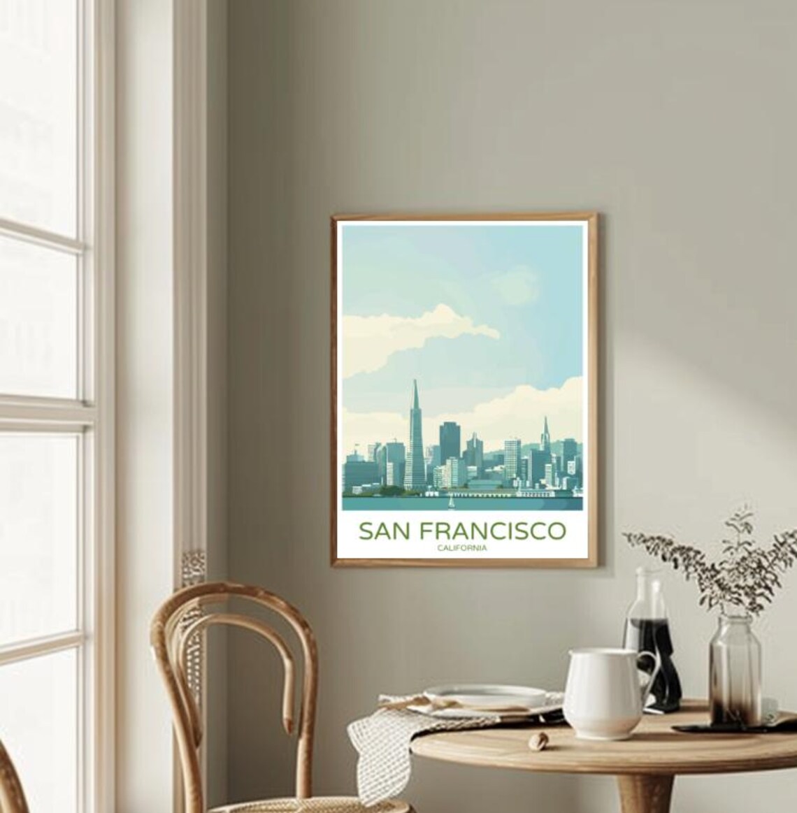 San Francisco California Skyline Cityscape Travel Poster Decor Gift - Image 2