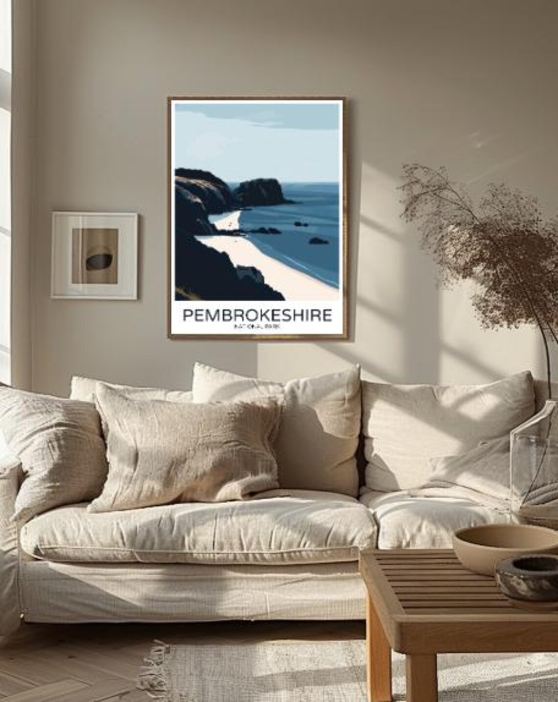 Pembrokeshire National Park Travel Poster Cliffs Beach Scene Art - Image 2