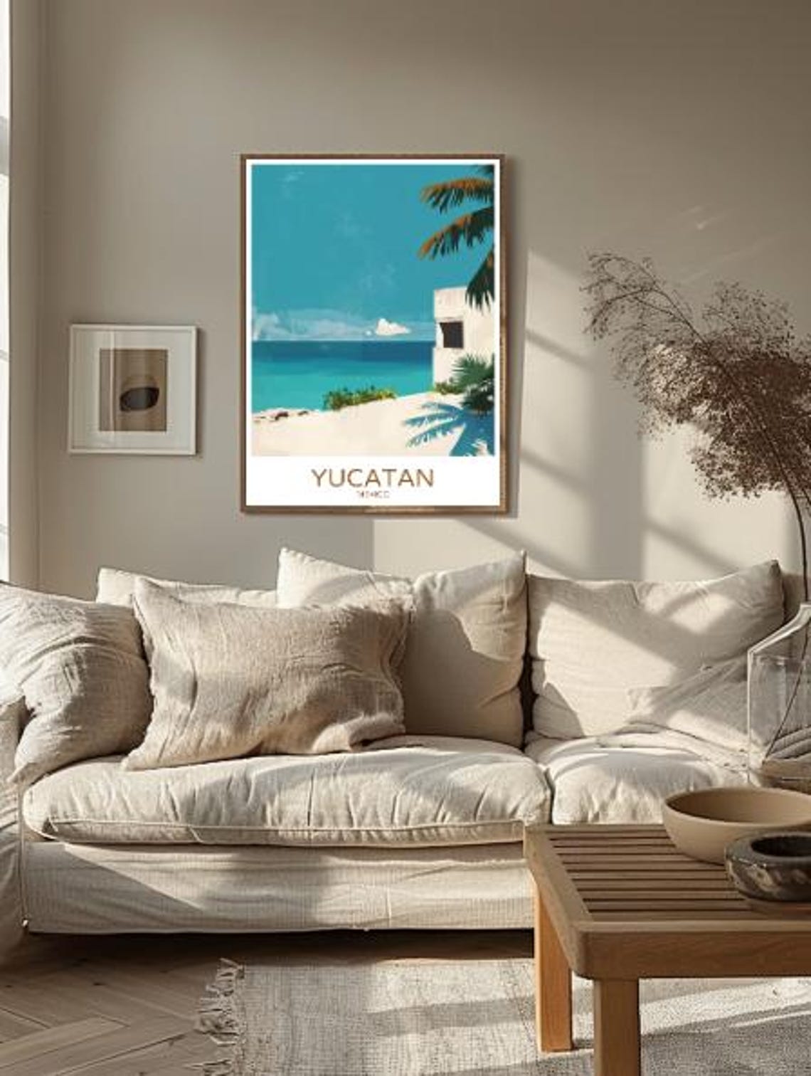 Yucatan Mexico Turquoise Coast Palm Beach Scene Travel Poster - Image 2