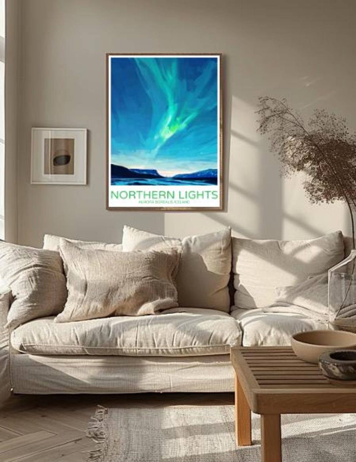 Northern Lights Iceland Aurora Borealis Night Sky Travel Poster - Image 2