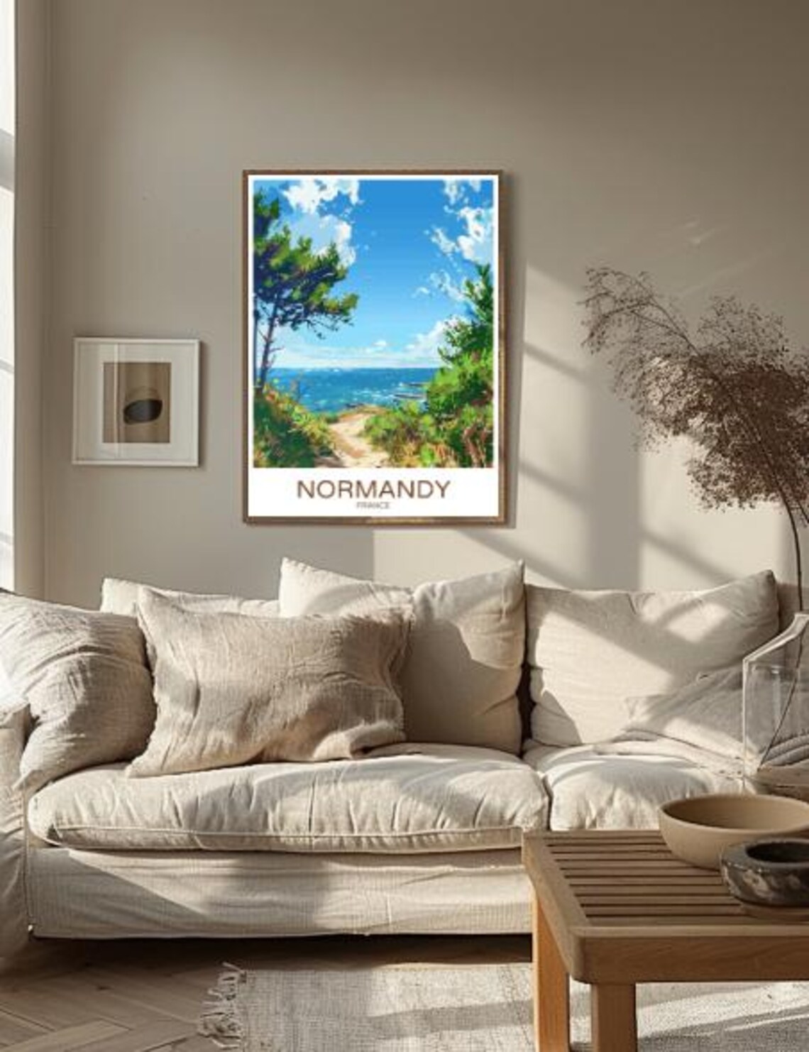 Normandy France Coastal Path Sea Pines Vintage Travel Poster - Image 2